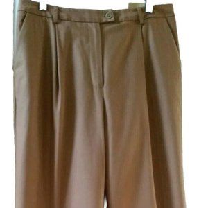 Evan-Picone Women's Single Pleat Career High Rise Lined Dress Pants Tan 12